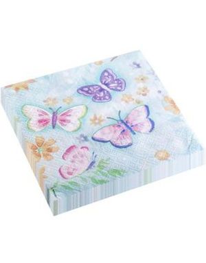 16 stk Drømmende Sommerfugler Servietter 33x33 cm - Flutter Dream