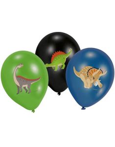 6 stk 27,5 cm Happy Dinosaur Latexballonger