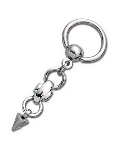 BCR Piercing med Hængende Spike - 1.6 x 10 mm
