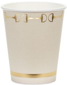 6 stk Beige Pappkrus 220 ml - Gull Stigbøyle Hest