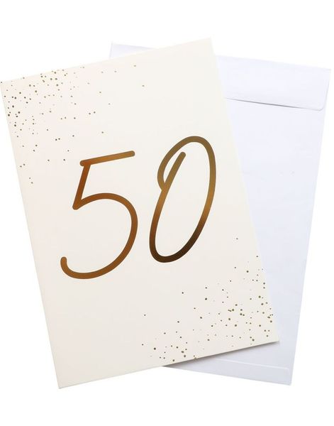 50 År - Kjempestort Gratulasjonskort med Konvolutt i A4 Format