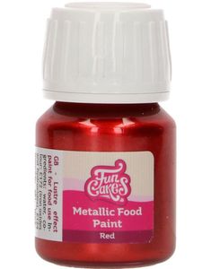 FunCakes Spiselig Rød Metallic Maling 30ml