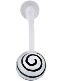 Hypnotize Me Navlepiercing - Hvid/Sort