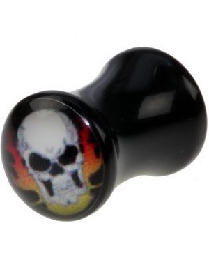 Angry Skull - Sort Piercing Plug