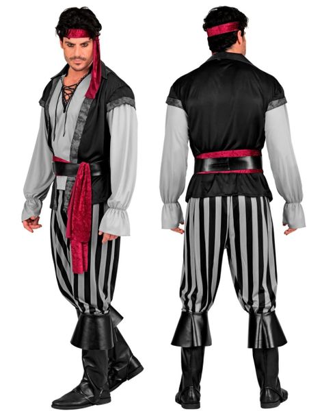 Klassisk Piratkostume med 6 Dele
