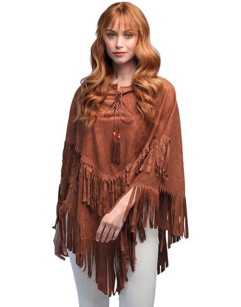 Brun Hippie Poncho - OneSize