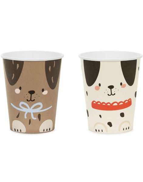 6 stk Pappkrus med Hunder 220 ml - Dog Party