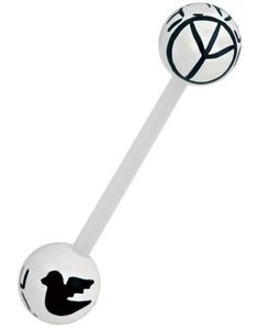 Peace White/Black - Tungepiercing
