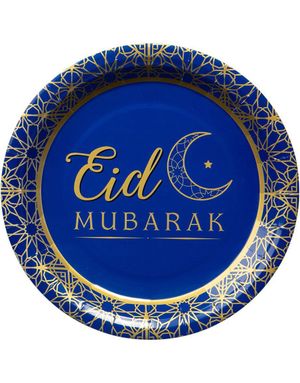 8 stk Eid Mubarak Papptallerkener 23 cm