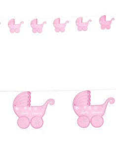 Rosa Babyshower Barnevogn Banner 275 cm