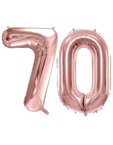 70 år balloner - 86 cm rosenguld