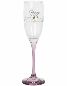 Happy 30 - Champagneglass med Rosa Stett