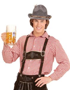 Rød Ternet Oktoberfest Kostumeskjorte