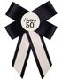 Happy 50 År - Krem Hvit og Svart Rosette 11x17 cm