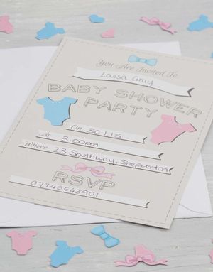 10 stk Invitationer - Babyshower - Baby Girl or Baby Boy