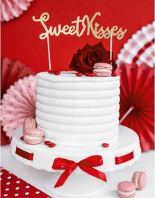 Guldfarvet Sweet Kisses Kagetoppers 25 cm