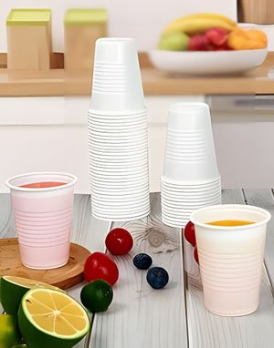 25 st 200 ml Genanvendelige Hvide Plastkopper