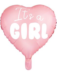 Its a Girl - Rosa Hjerteformet Folieballon 48 cm