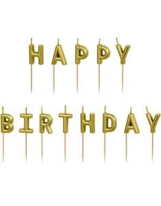 Happy Birthday Kakelys 2,5 cm - Gullfarget