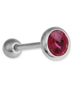 Enkelt Pink Diamant - Tungepiercing