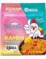 5-pakning GARAK Carbo Hot Chicken Flavor Stir-fry Ramen 5x145 gram (Korea Import)