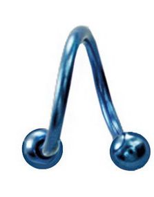 Twister - 1,2 x 8 mm Lyseblå Øjenbrynspiercing