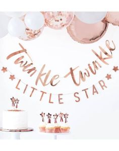 Rose Gullfarget Twinkle Twinkle Little Star Banner 150 cm - Twinkle Twinkle