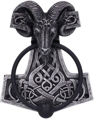 Thors Hammer Formet Dørhammer med Horn 15.9 cm