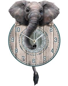 Vægur med Vintage Motiv og Elefant 30 cm