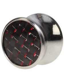 Carbon Fiber - Rød Piercing Plug