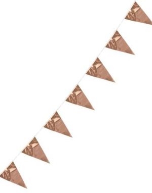 3 Meter Flaggbanner med Rose Gullfargede Vimpler