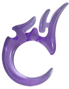 Gennemsigtig Lilla Dragon Claw Expander Ørepiercing i Akryl 3 mm