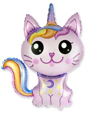 Katte-Enhjørning Folieballon 88x73 cm