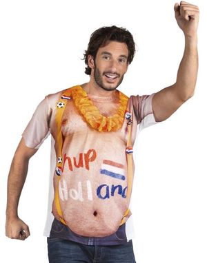 Fotorealistisk T-shirt med Mega Fodboldfan-Tryk