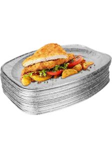 2 stk Serveringsfade i Aluminium 35,2 x 24,7 cm