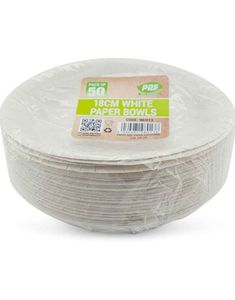 50 stk Dype Hvite Miljøvennlige Pappskåler 18 cm