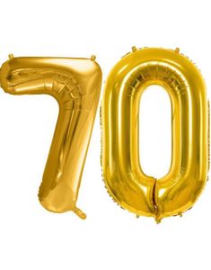 70 år balloner - 35 cm guld