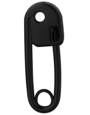 Sikkerhedsnål 1.6 mm - Sort Ørepiercing