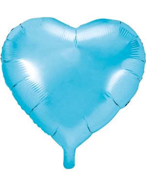 Hjerteformet Lyseblå Folieballon 45 cm