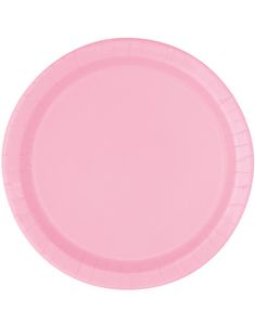 16 stk Lys Pink Paptallerkner 22 cm