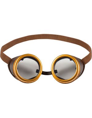 Guldfarvet Runde Steampunk Goggles