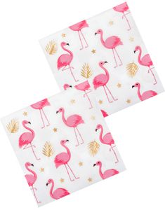 12 stk Servietter med Folieret Guldtryk 33x33 cm - Flamingo Gold