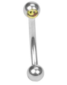 Smily med Tunge - 1.2 mm x 8 mm Øjenbrynspiercing