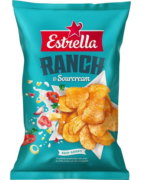 DATO PRODUKT - Estrella Ranch & Sourcream Chips 175g