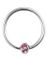 BCR Piercing med Rund Kugle og Rosa Sten