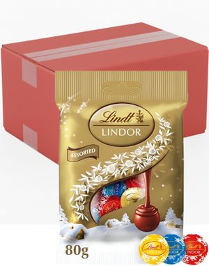 16 stk Lindt Lindor Assorted - Forskellige Chokolade Trøfler med Fyld - Hel Æske 1,28 kg