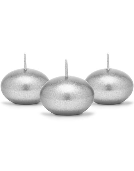 50 stk Sølvfarvet Flydende Stearinlys 4 cm