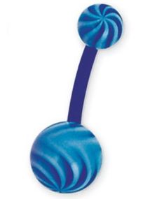 Candy Look Mørk Blå og Blå Navlepiercing