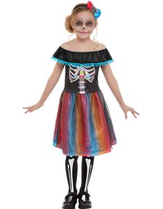 Day of the Dead Senorita Kostume til Børn 3 Dele