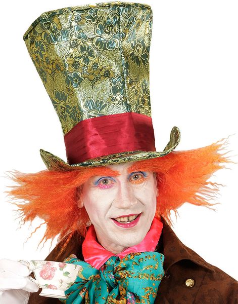 Mad Hatter Inspireret Høj Hat med Kreppet Hår